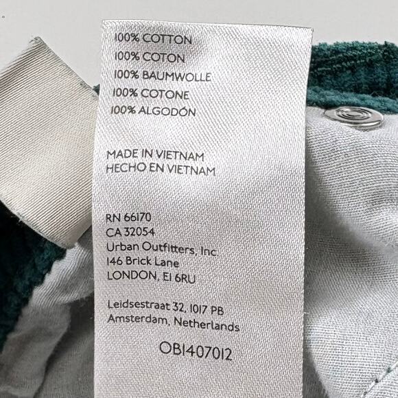 Urban Outfitters BDG Straight Leg Corduroy Pants Size 30 Green Cotton Casual - Picture 9 of 14